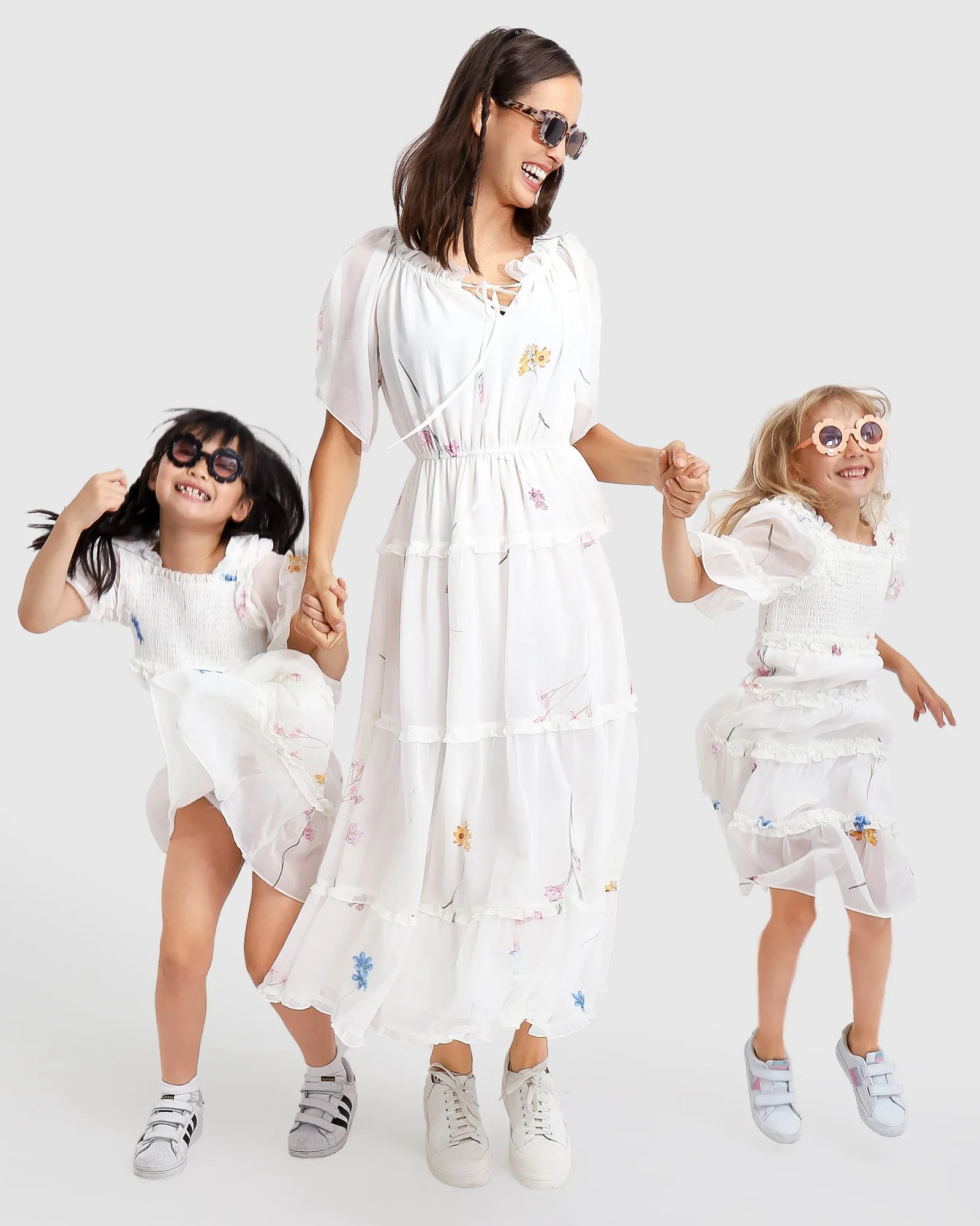 La Fille Tiered Dress - White