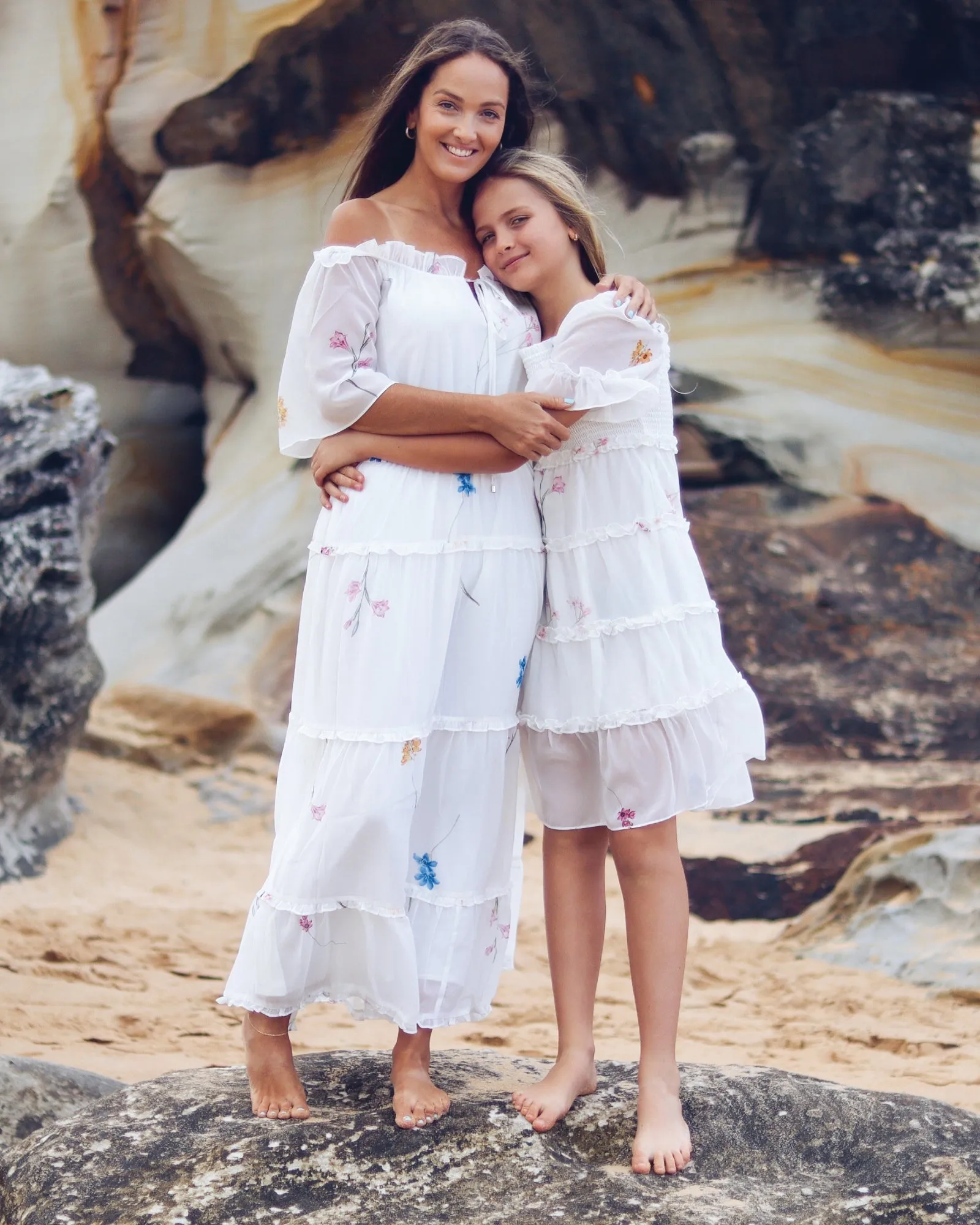 La Fille Tiered Dress - White