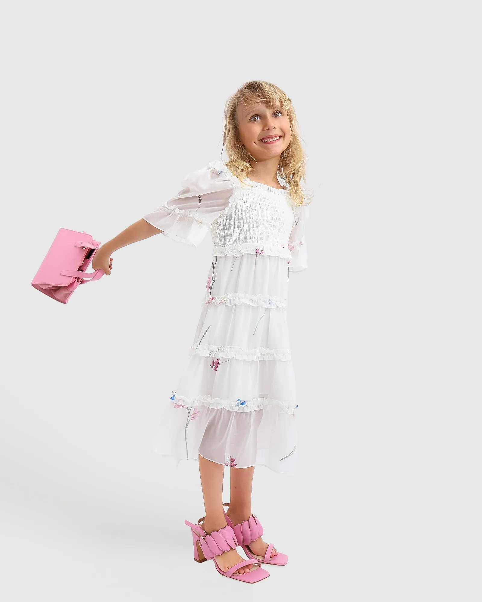 La Fille Tiered Dress - White