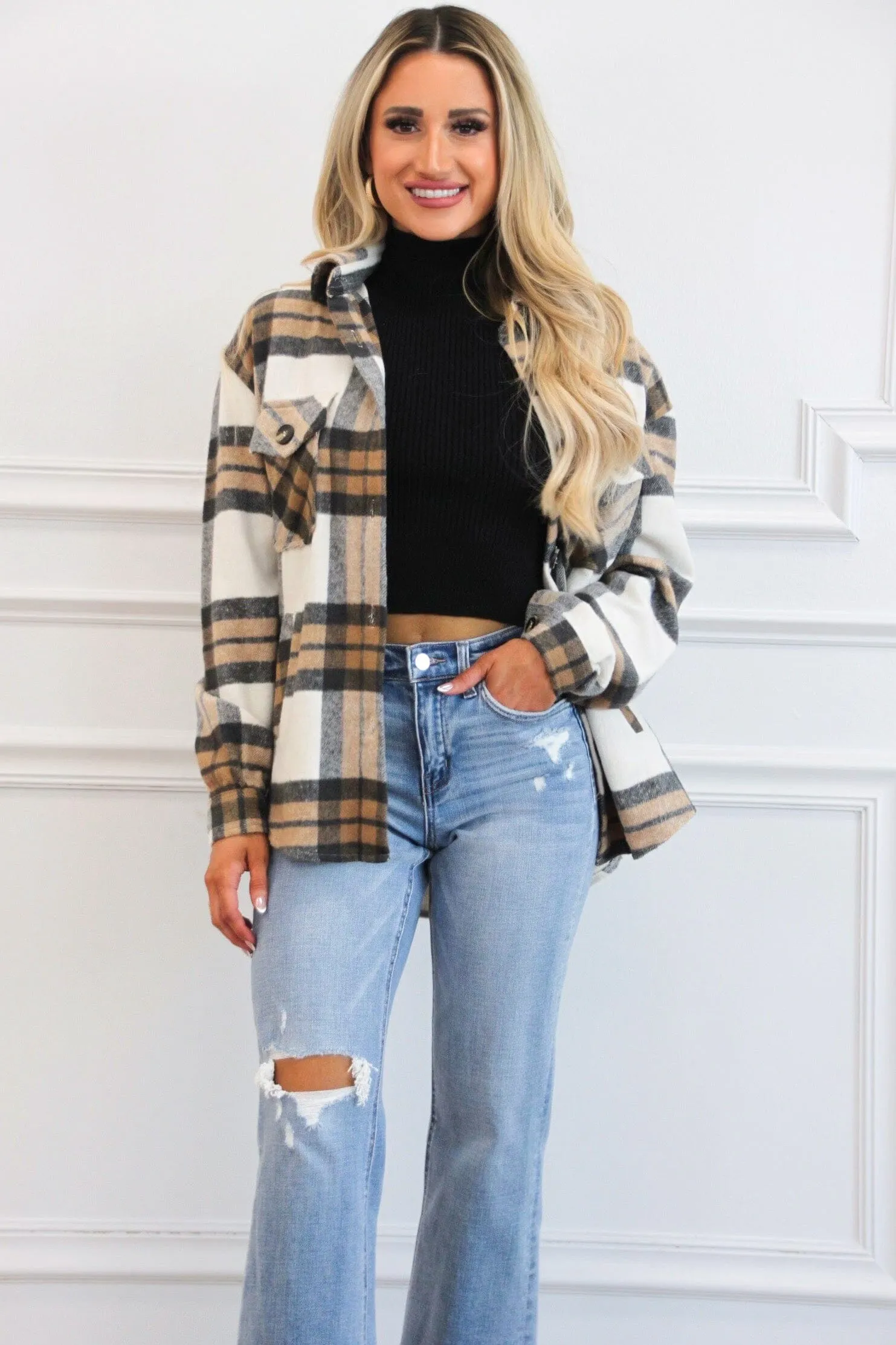 Lanais Cropped Mock Neck Sweater: Black