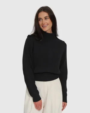 Lost & Found Knitted Sweater - Black