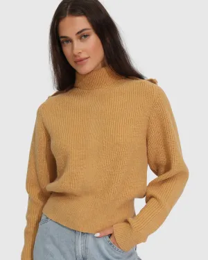 Lost & Found Knitted Sweater - Camel