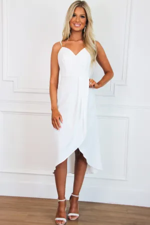 Love is in the Air Midi Dress: White