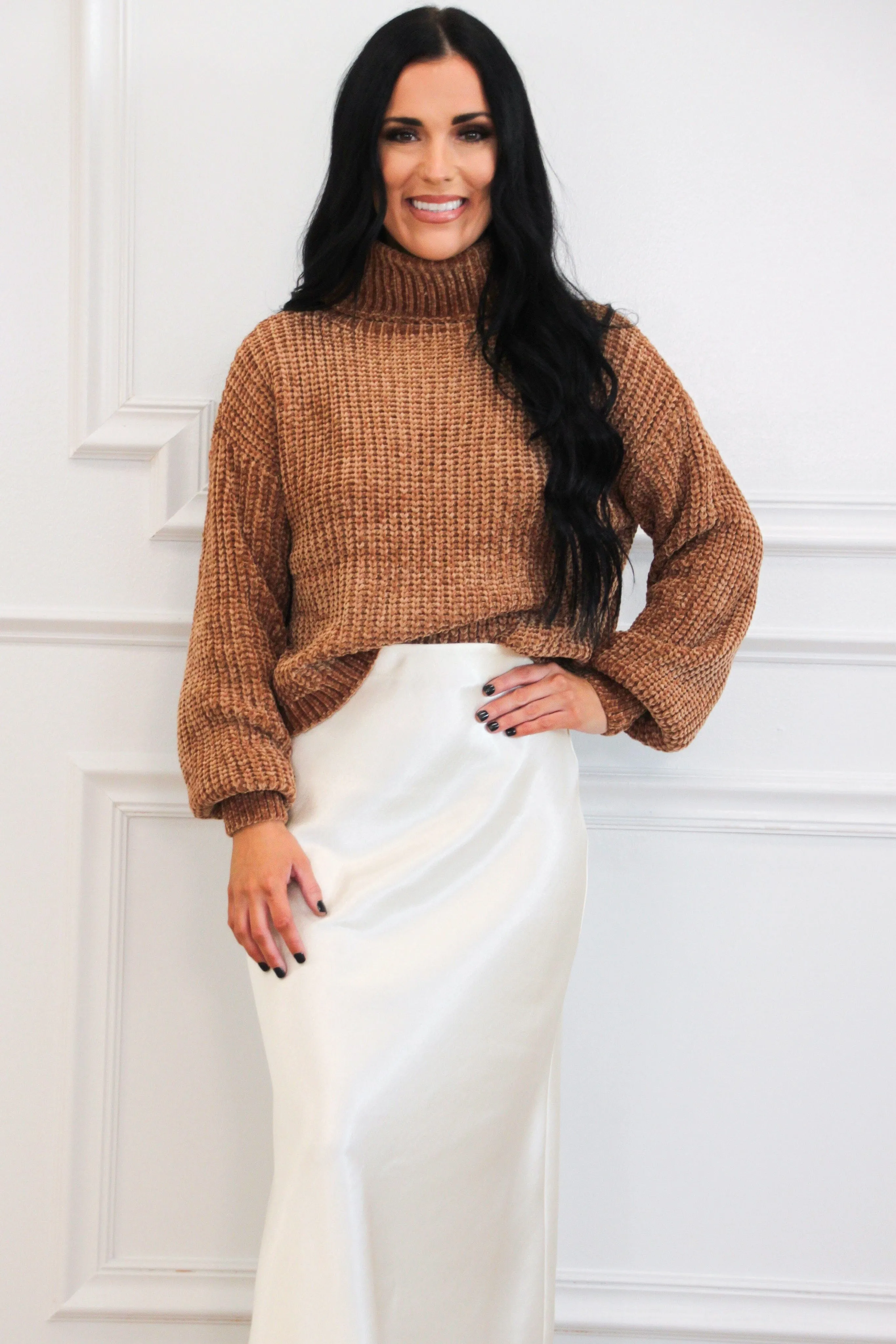 Maizie Satin Midi Skirt: Cream