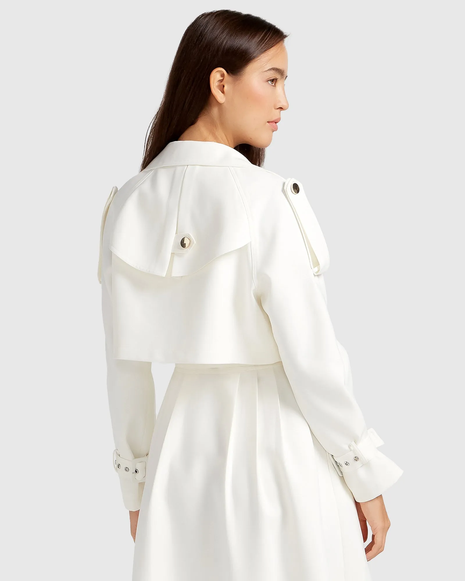 Manhattan Cropped Trench - Off-White