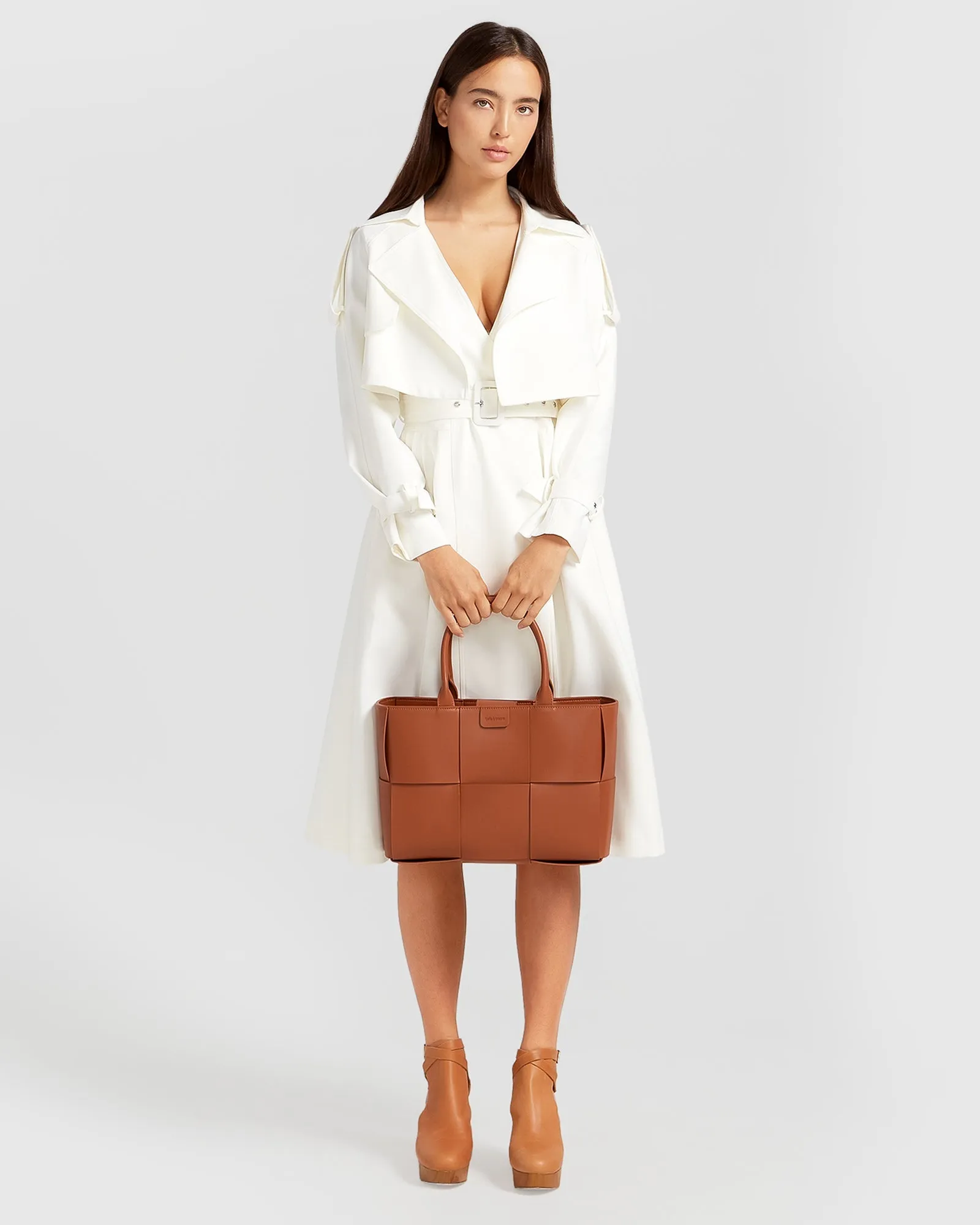 Manhattan Cropped Trench - Off-White
