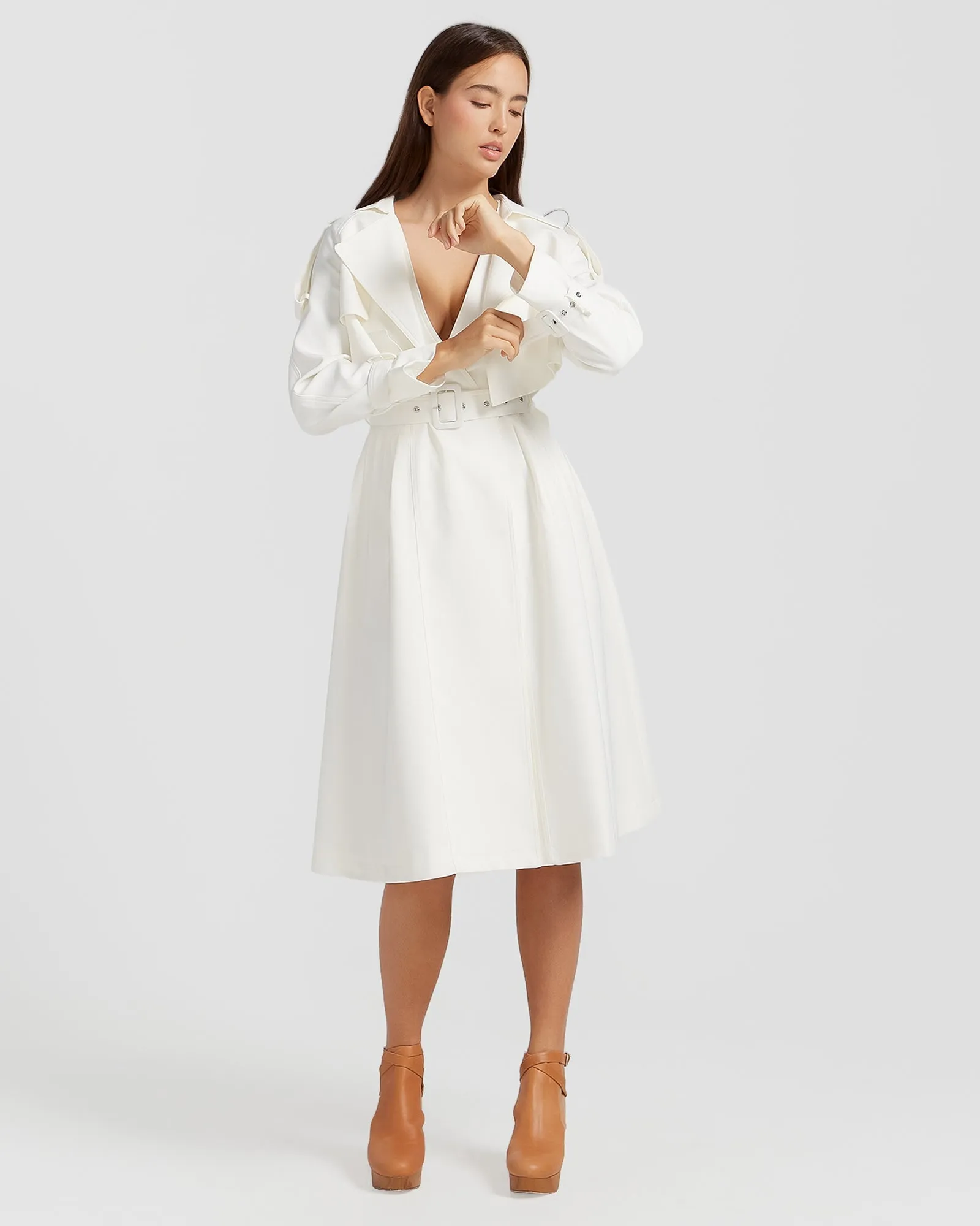 Manhattan Cropped Trench - Off-White