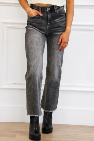 Marcos High Rise Tummy Control Denim: Washed Black
