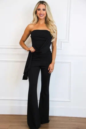 Mariana Strapless Sash Jumpsuit: Black