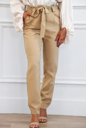 Melly Tie Pants: Taupe