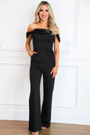 Meyer Off Shoulder Jumpsuit: Black