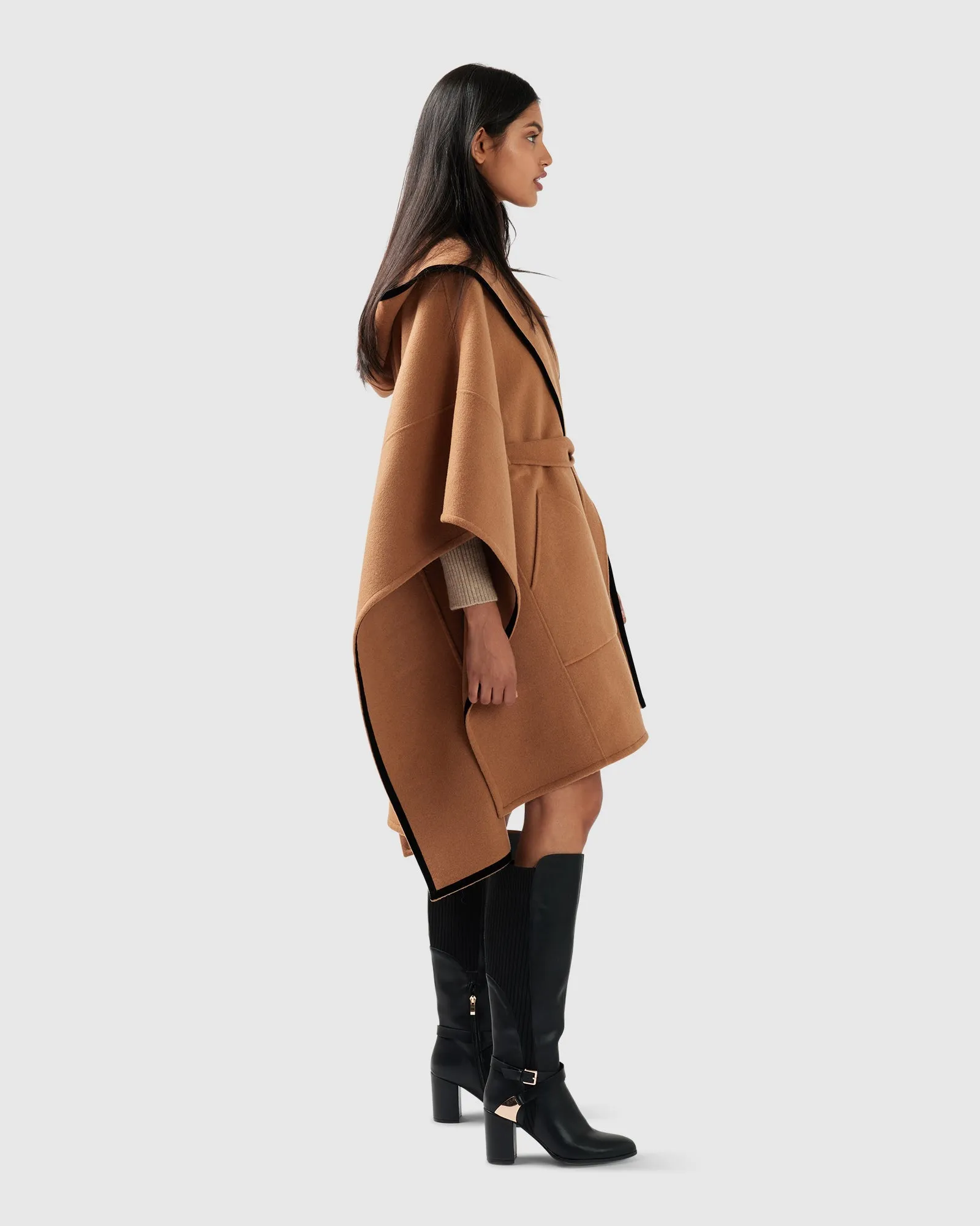 Need You Now Hooded Cape - Camel