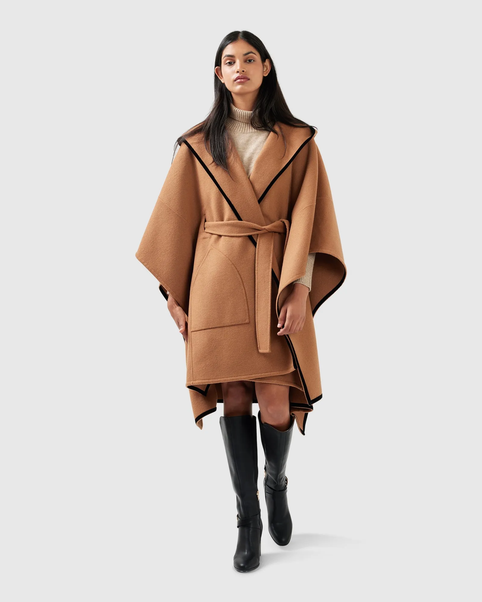 Need You Now Hooded Cape - Camel