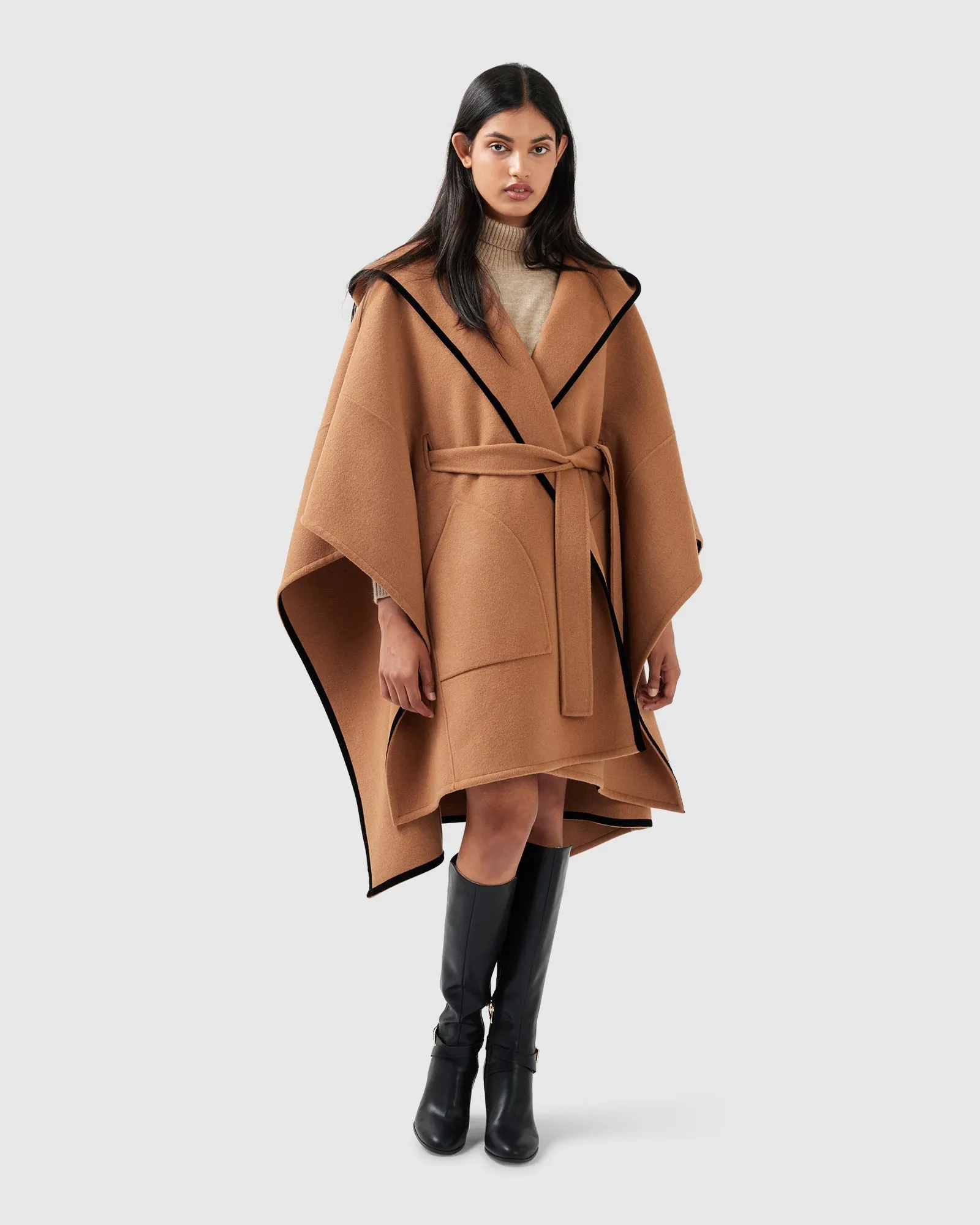 Need You Now Hooded Cape - Camel