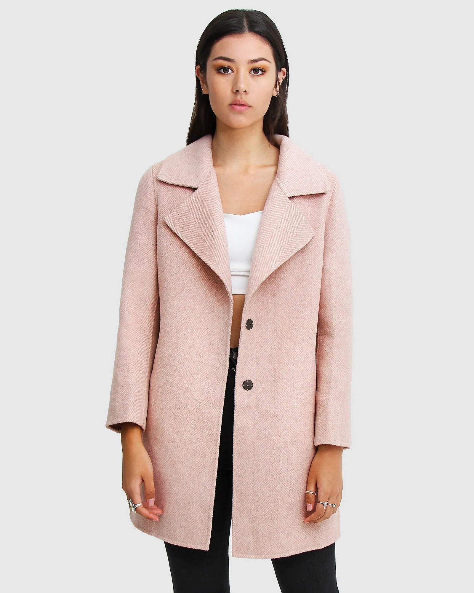NEW FIT Ex-Boyfriend Wool Blend Oversized Jacket - Blush