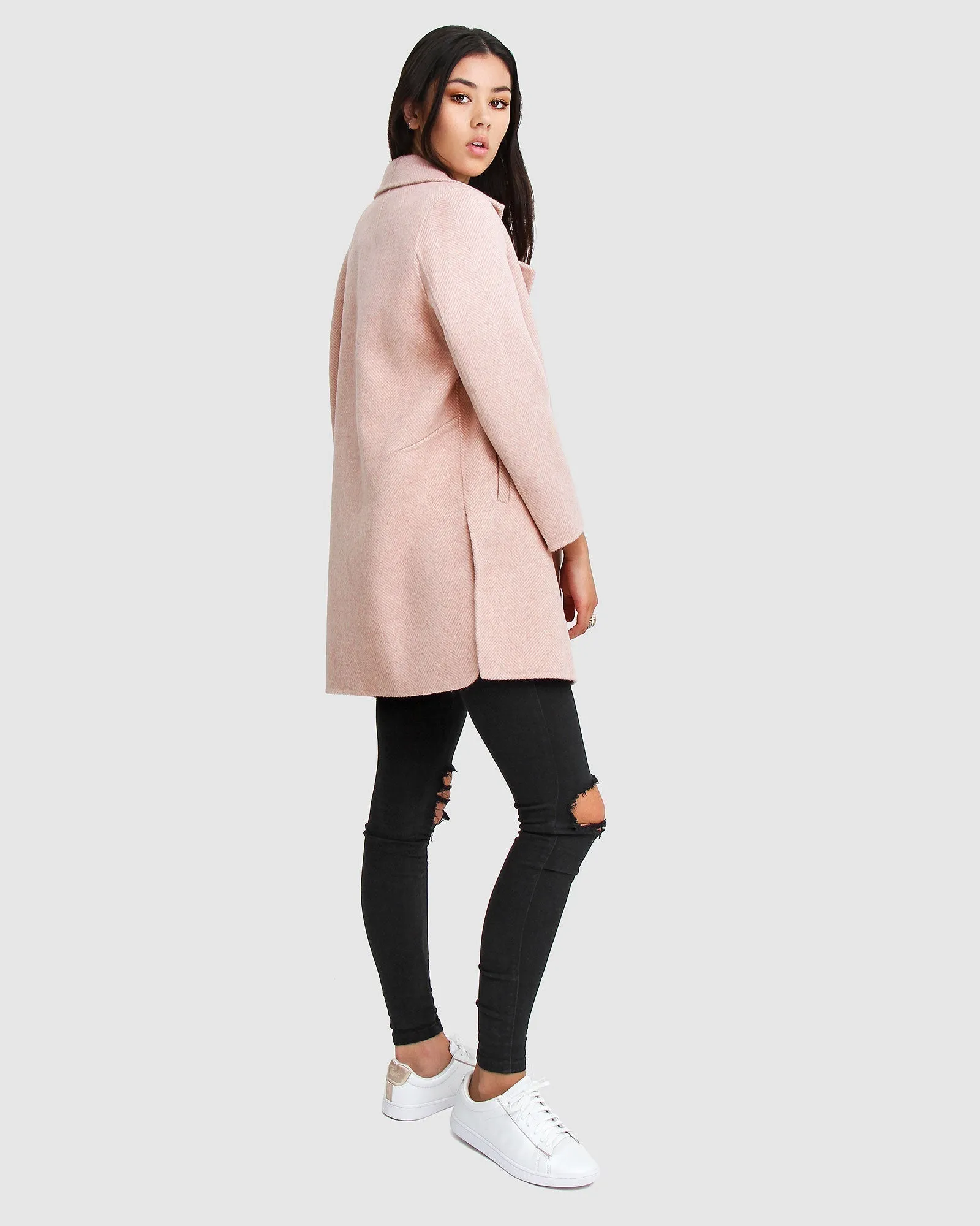 NEW FIT Ex-Boyfriend Wool Blend Oversized Jacket - Blush