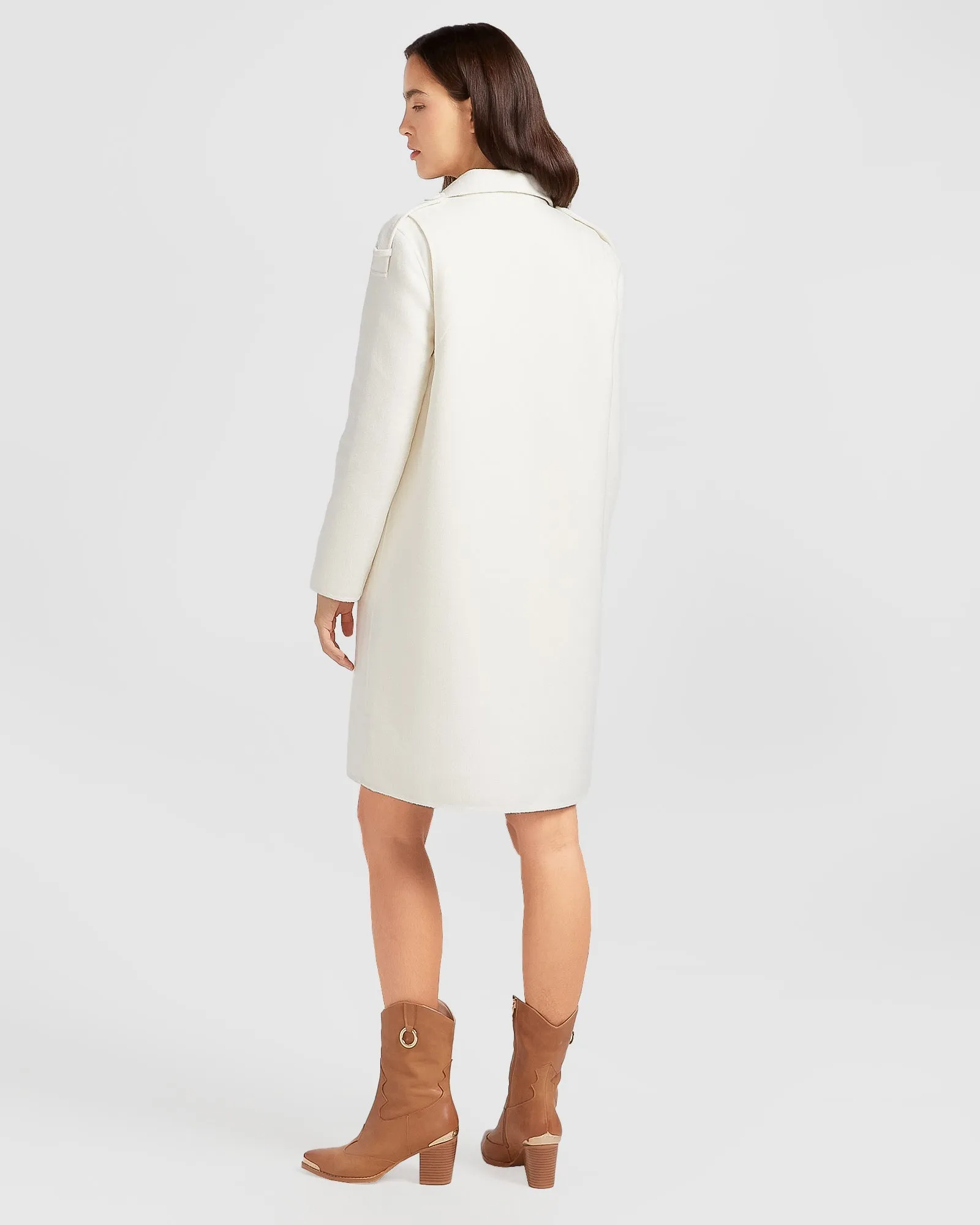 Palm City Wool Blend Coat - Cream
