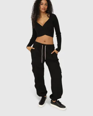 Perfect Match Cargo Trackpants - Black
