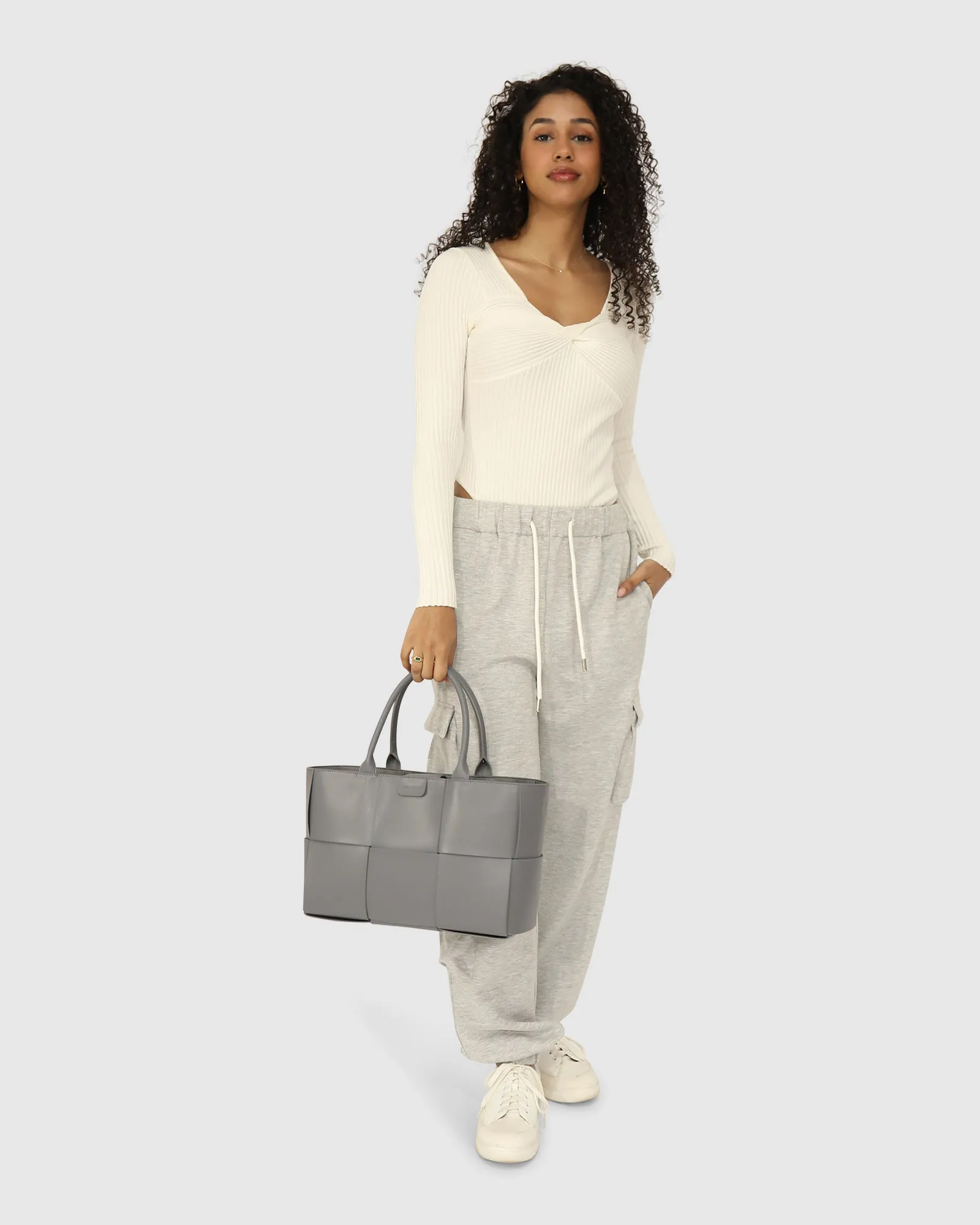 Perfect Match Cargo Trackpants - Grey Marle