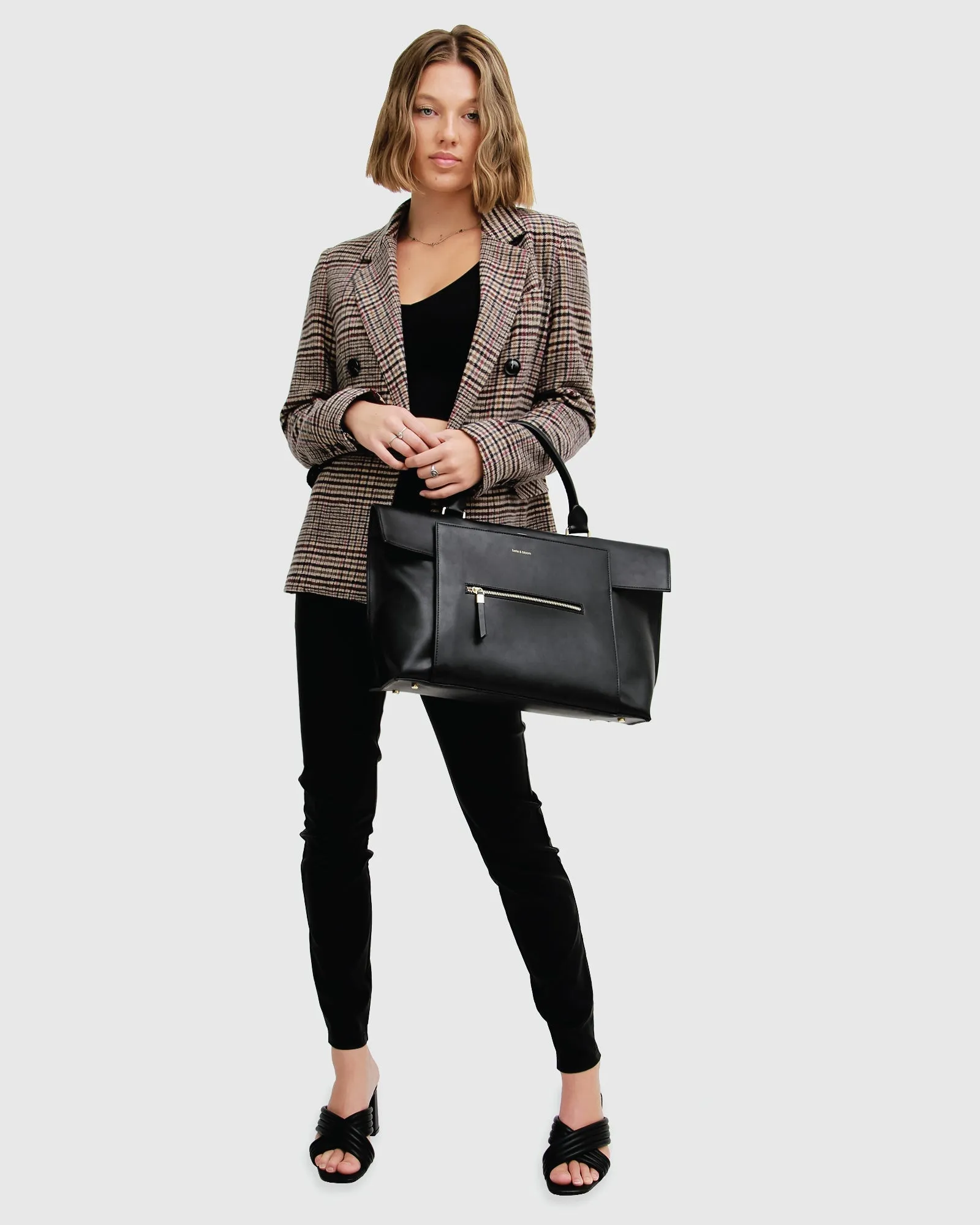 Piccadilly Wool Blend Plaid Blazer - Oat