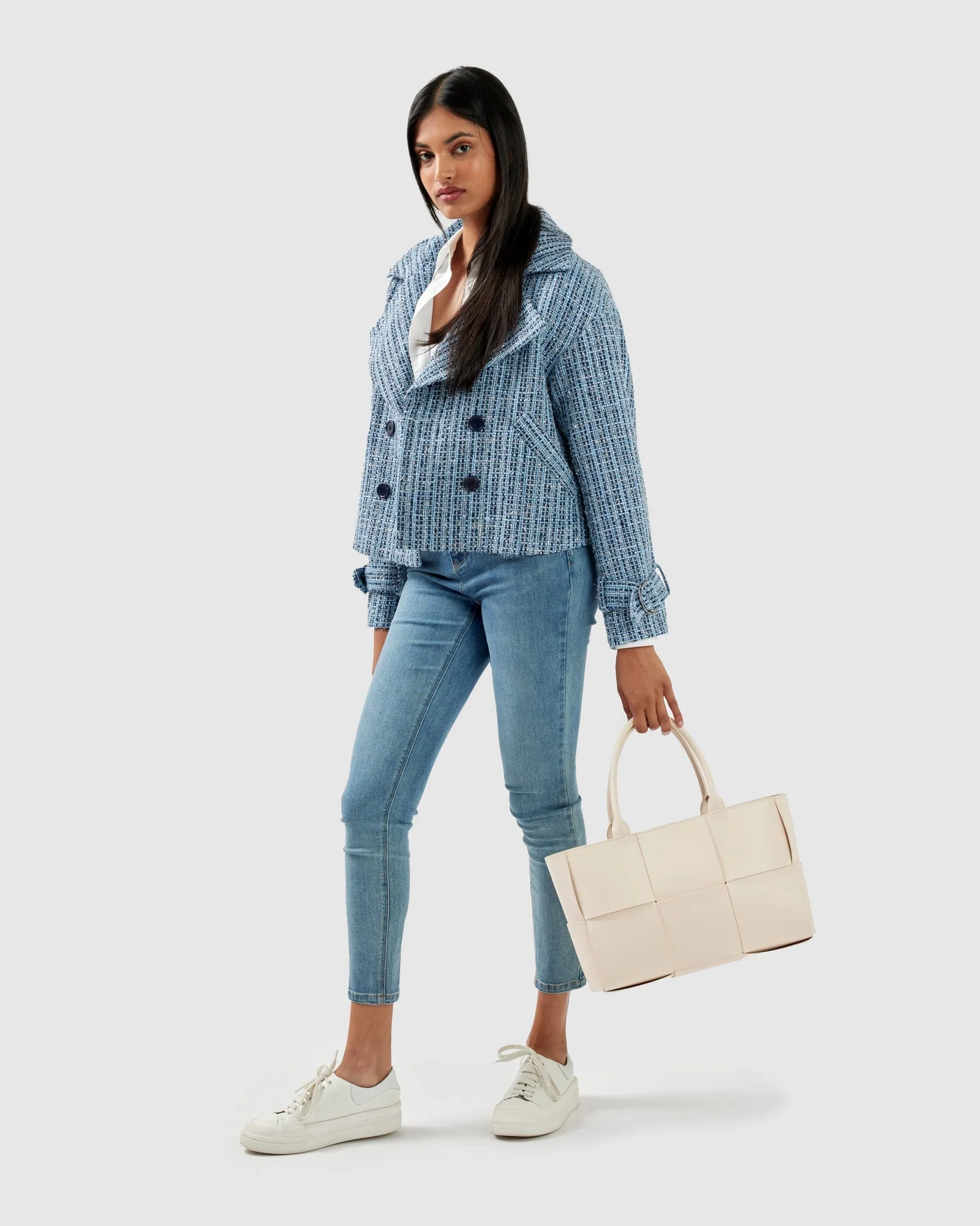 Power Over Me Tweed Jacket - Blue