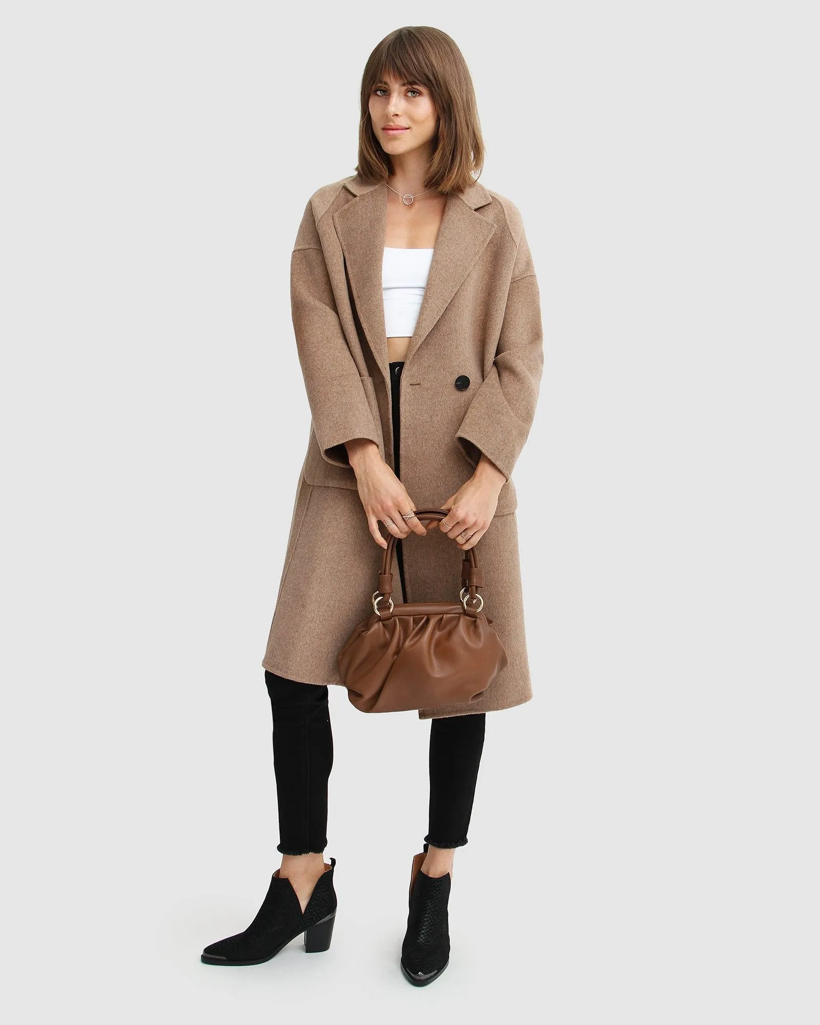 Publisher Double-Breasted Wool Blend Coat - Oat