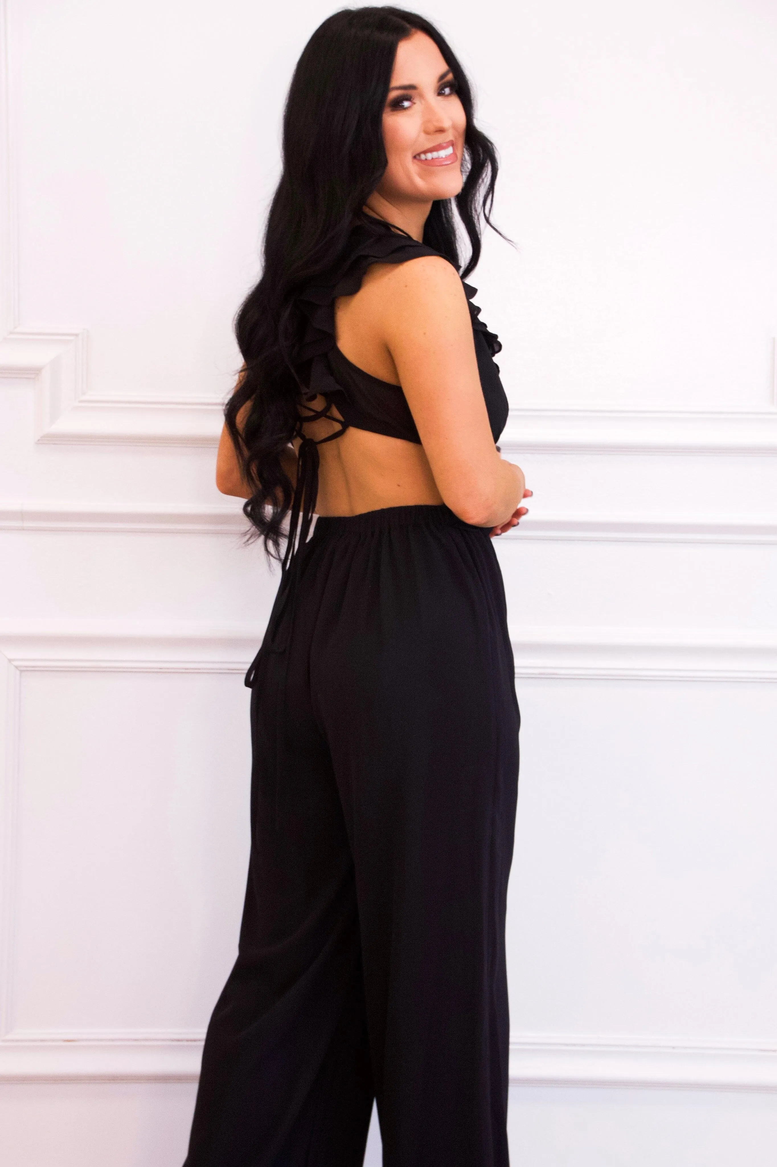 Raine Cutout Jumpsuit: Black