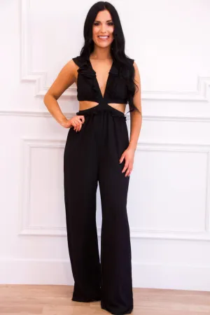 Raine Cutout Jumpsuit: Black