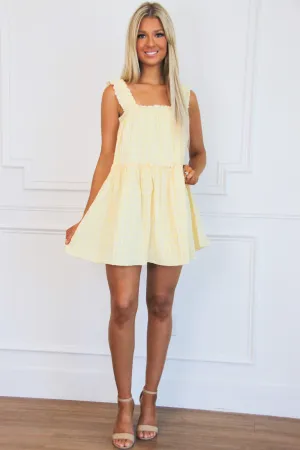 Ray of Sunshine Dress: Light Yellow/White
