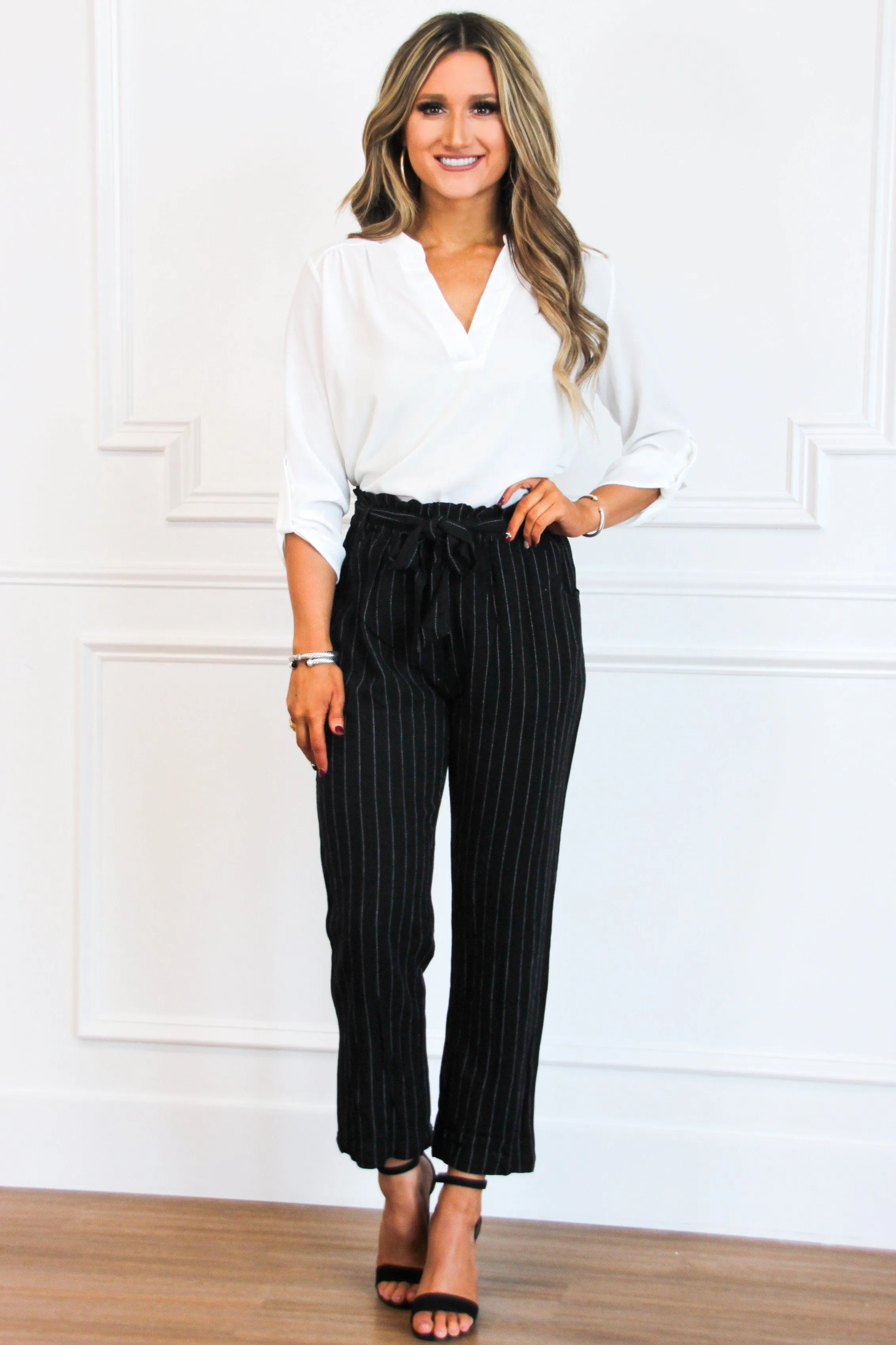 RESTOCK: Roll Tab Sleeve Top: White