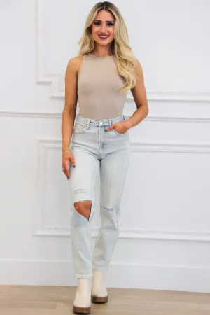 Rikki High Neck Bodysuit: Mocha