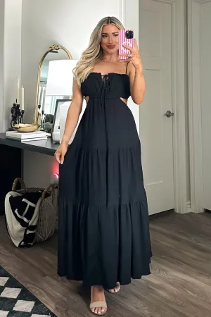 Santos Cutout Maxi Dress: Black