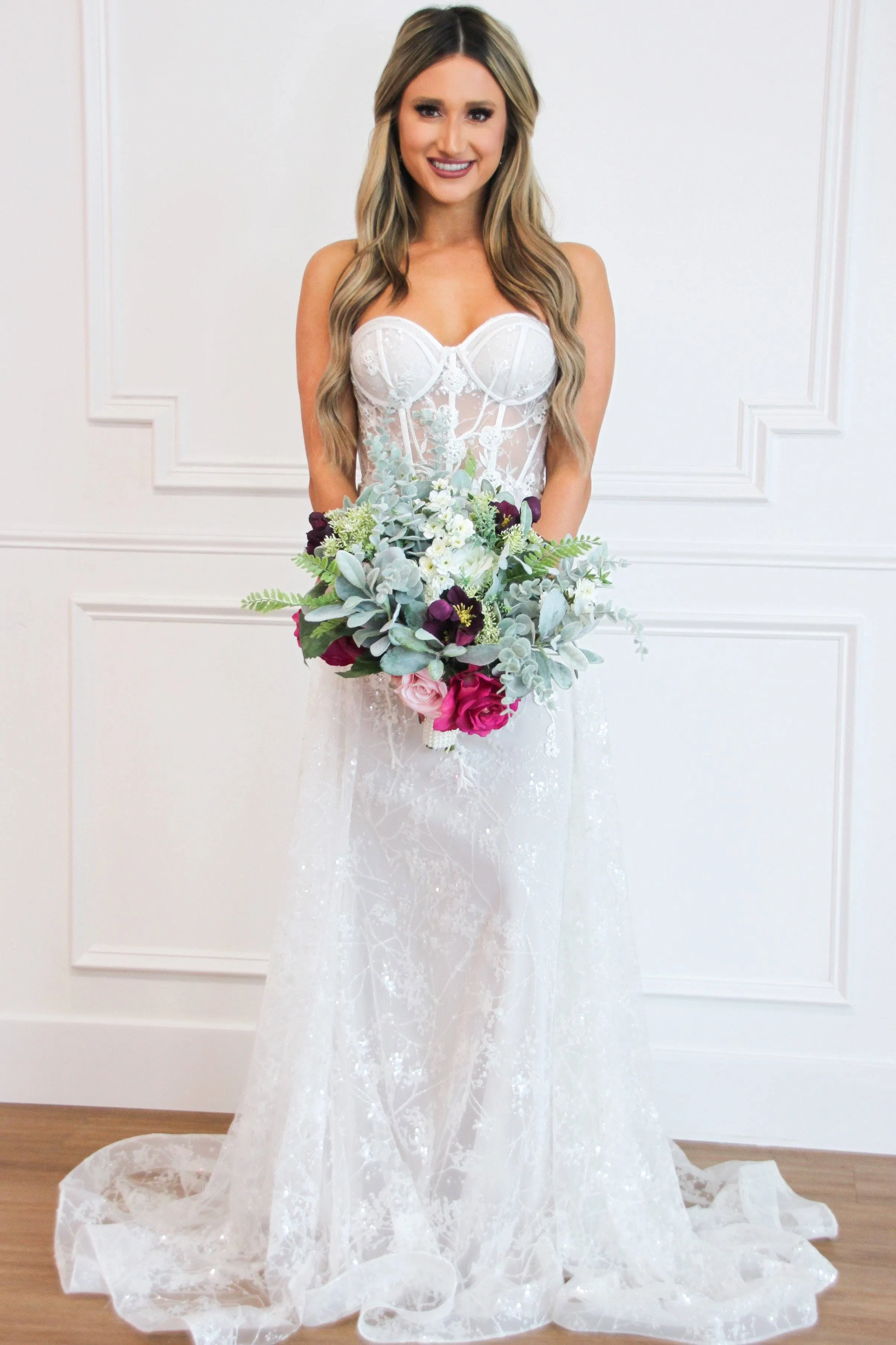 Sealed With A Kiss Bustier Cape Wedding Dress