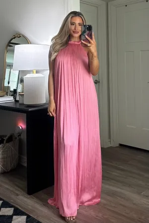 Sending Love Letters Maxi Dress: Pink