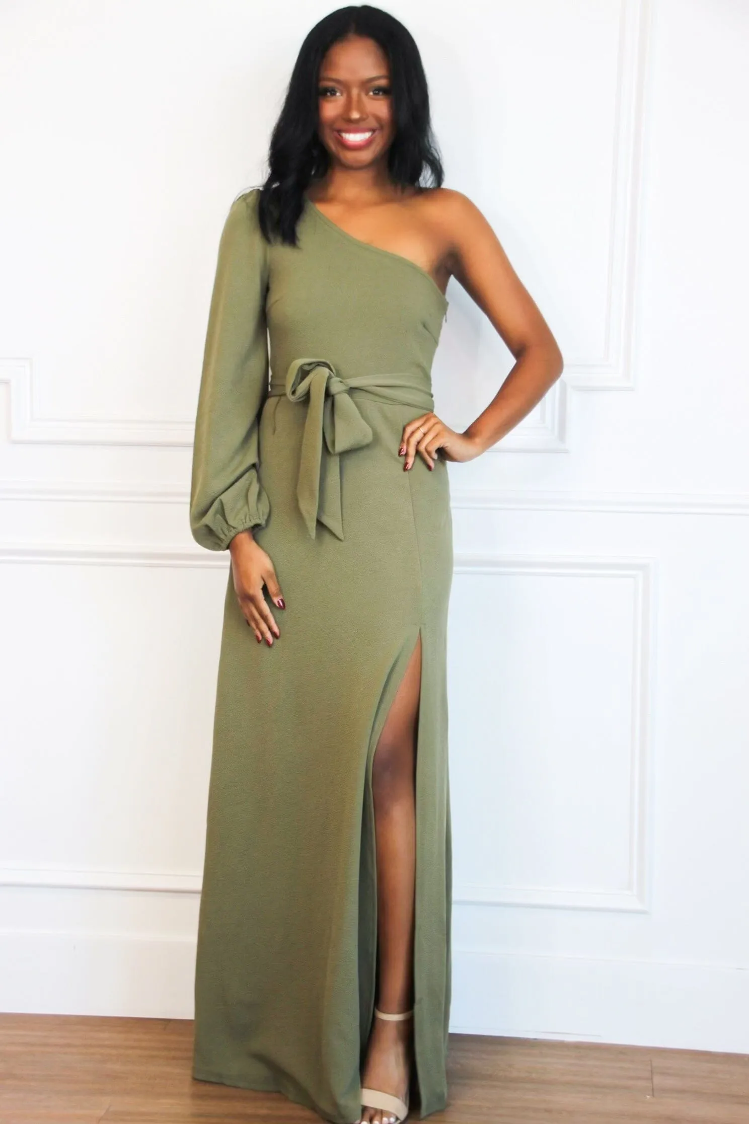 Spin You Around Maxi Dress: Olive