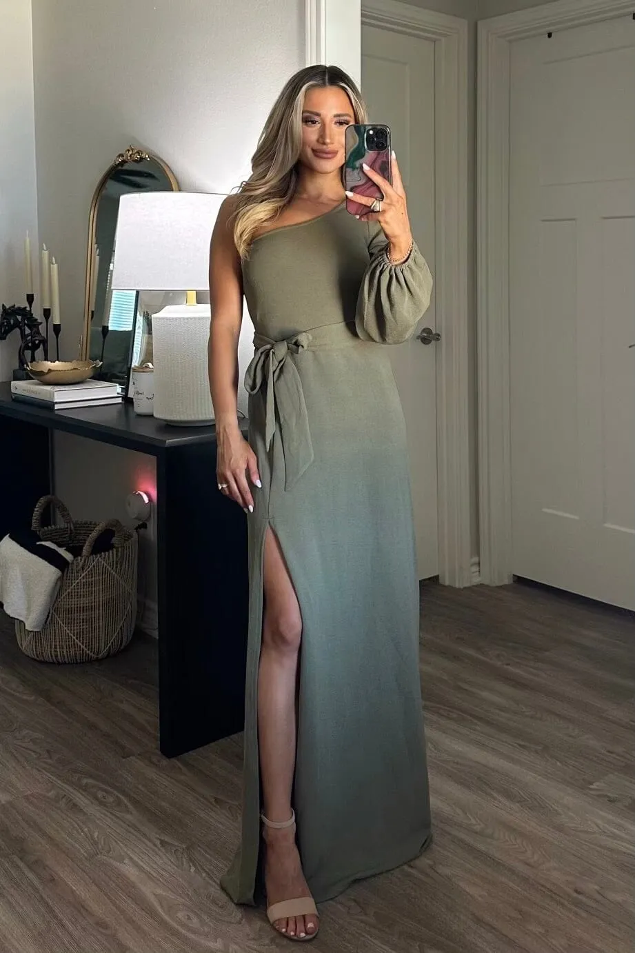 Spin You Around Maxi Dress: Olive