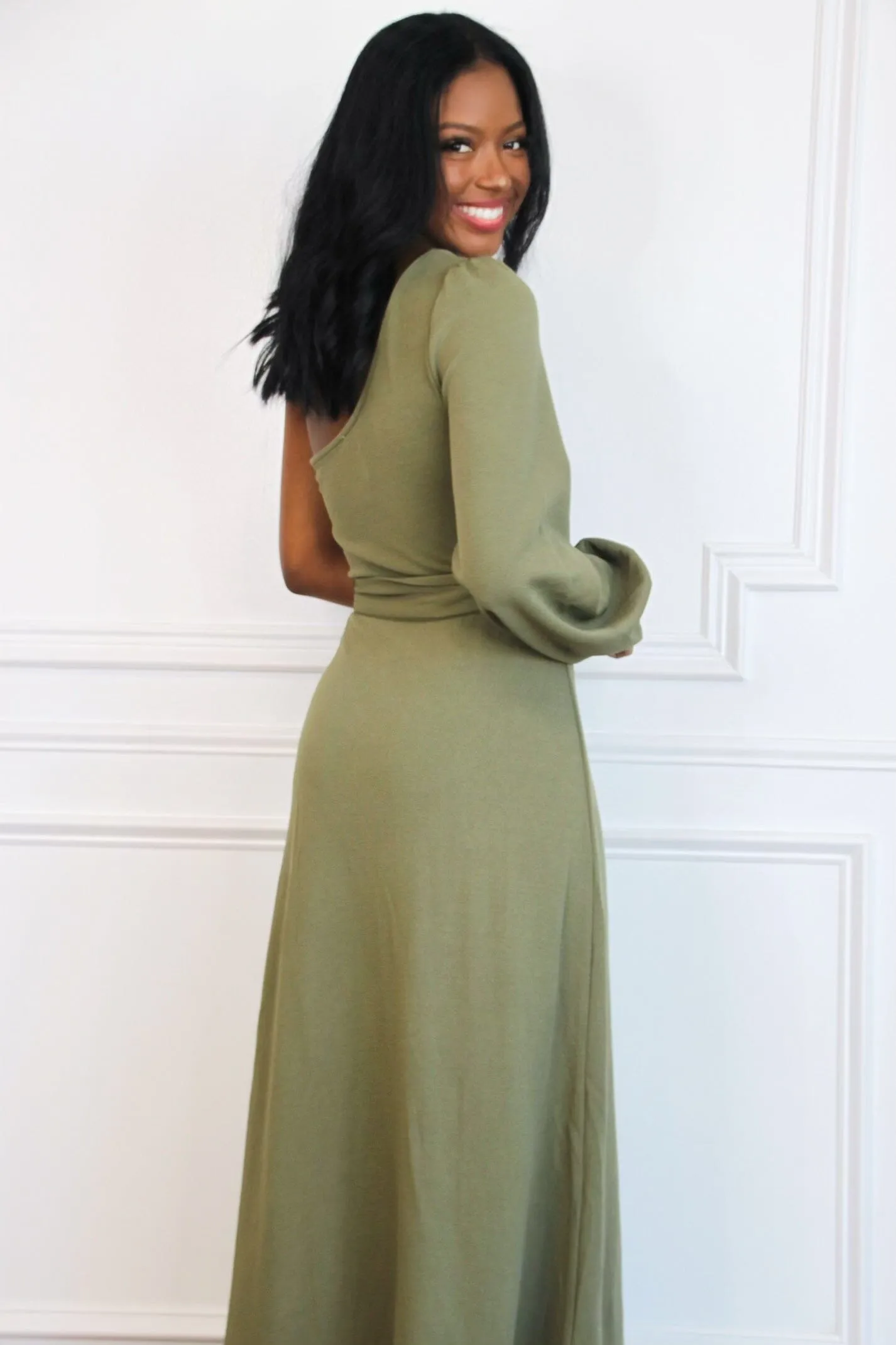 Spin You Around Maxi Dress: Olive