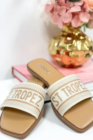 St. Tropez Sandals: Nude/Ivory
