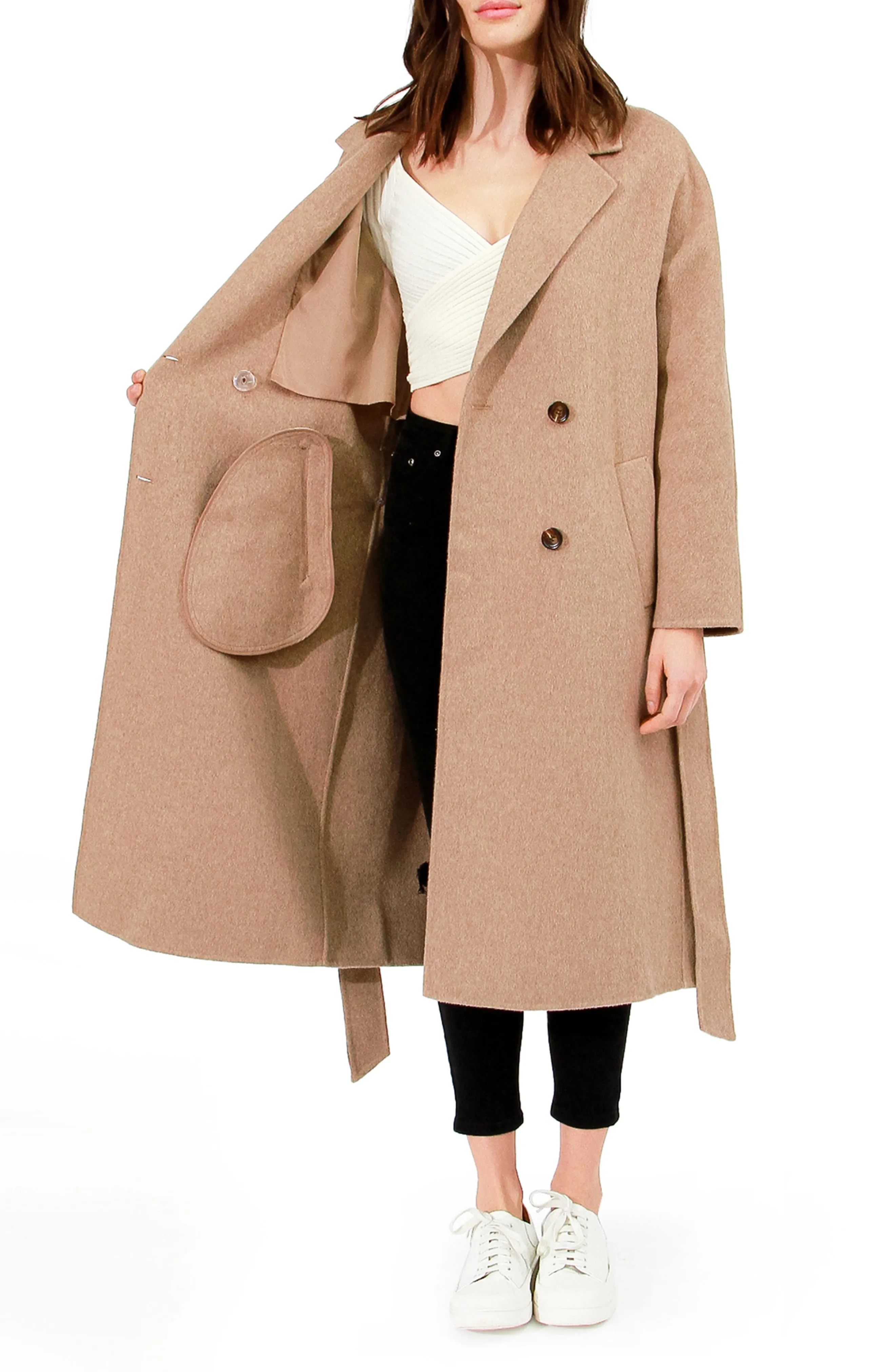 Standing Still Belted Coat - Oat