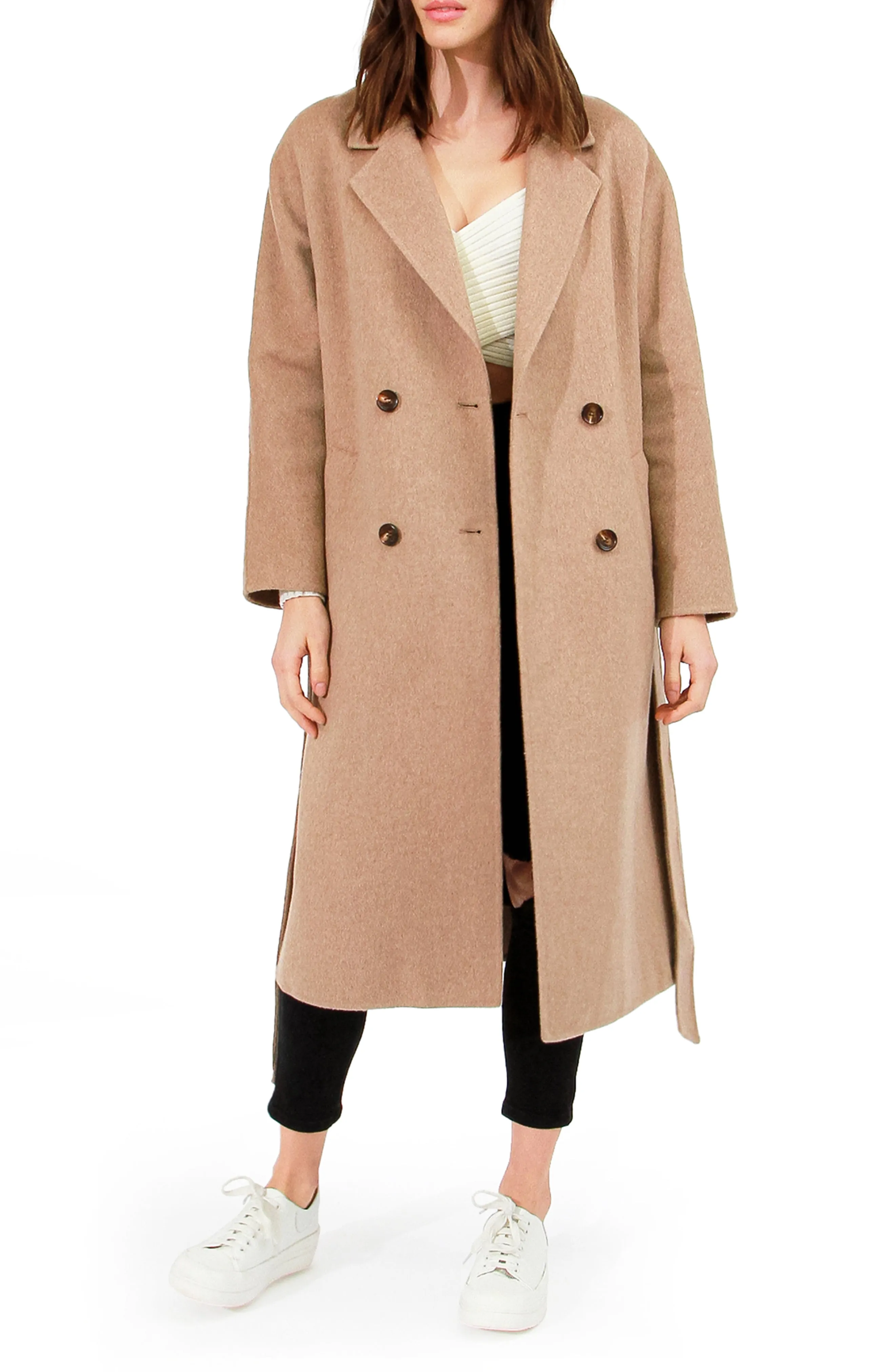 Standing Still Belted Coat - Oat