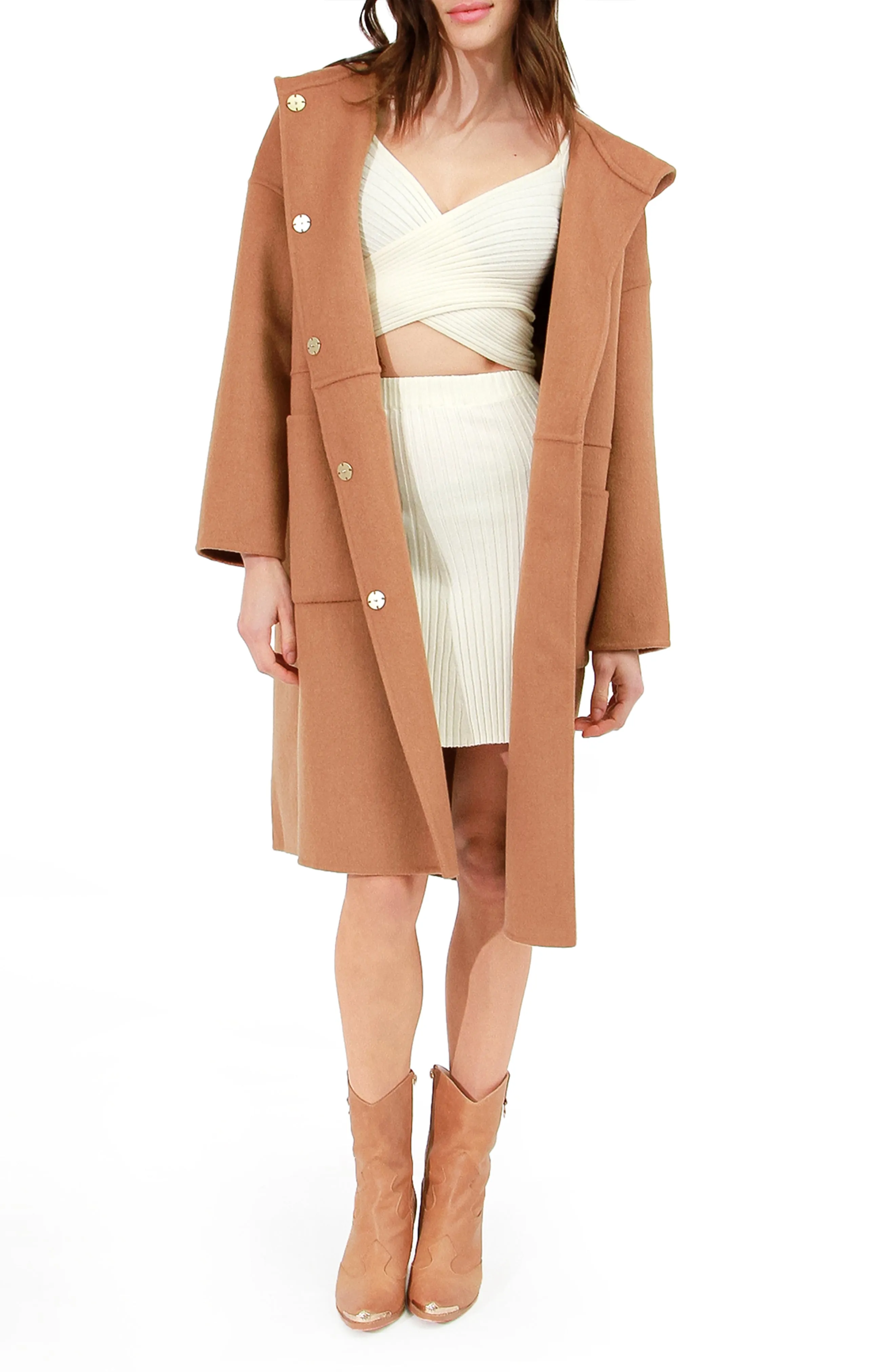 Sunday Morning Hooded Coat - Camel