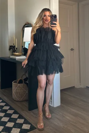 Sweet As Sugar Tulle Dress: Black