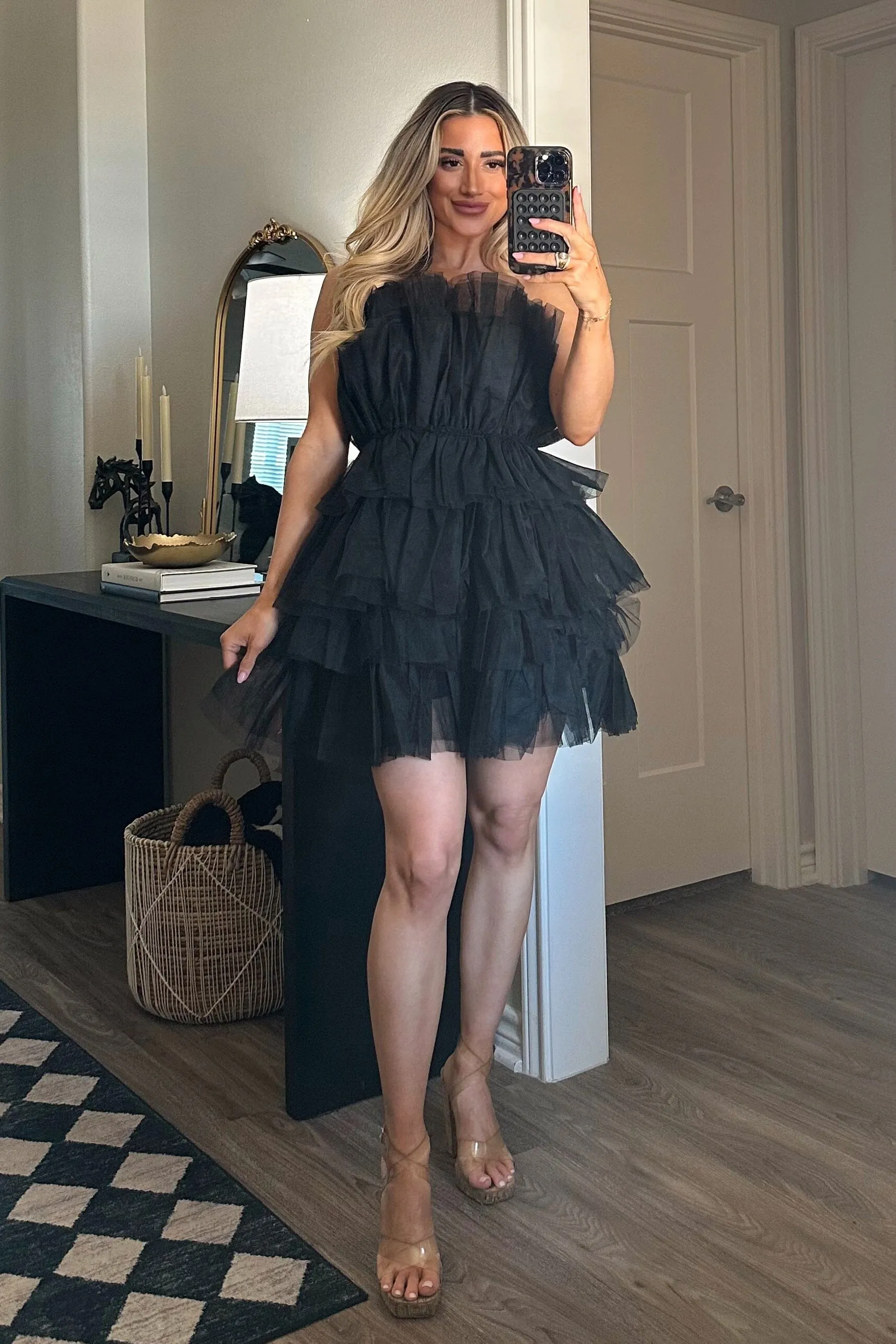 Sweet As Sugar Tulle Dress: Black