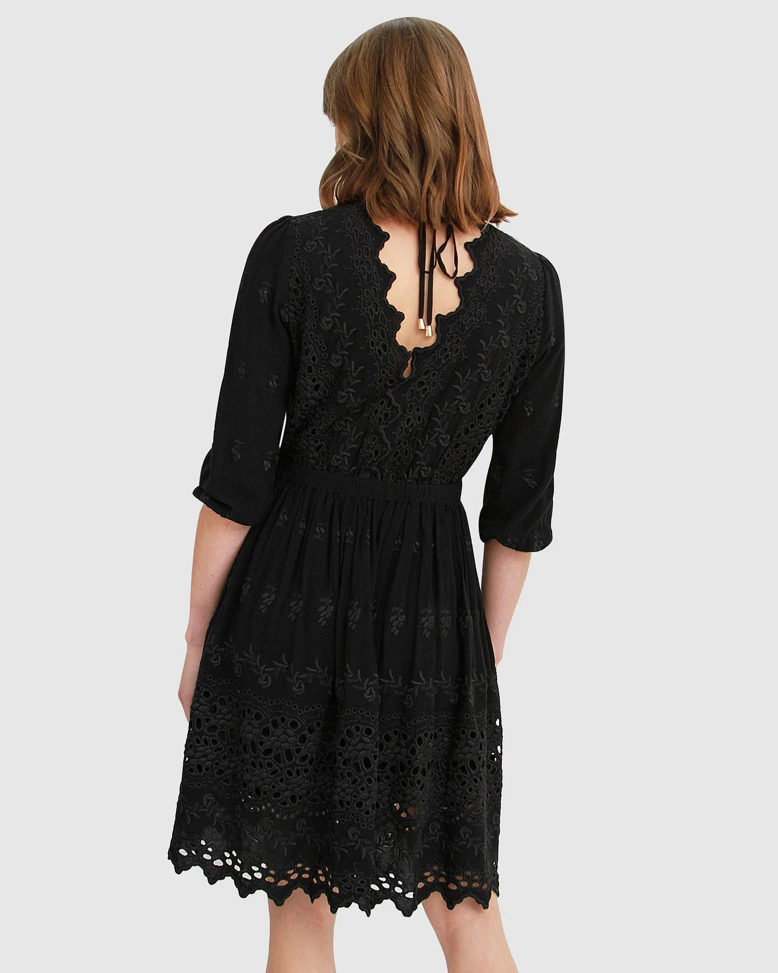 Sweet Talk Eyelet Mini Dress - Black