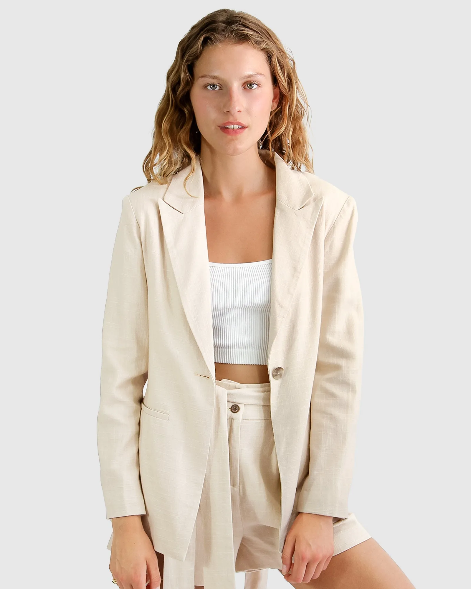 Synergy Wrap Blazer - Natural