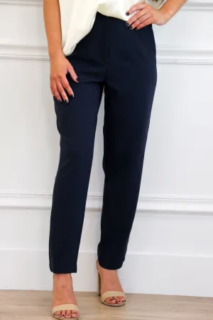 Take the Lead High Waisted Pants: Navy