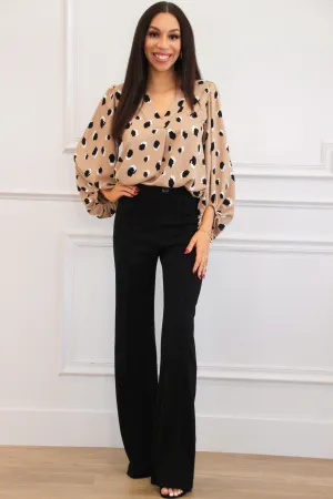 Tierra Spotted Top: Taupe