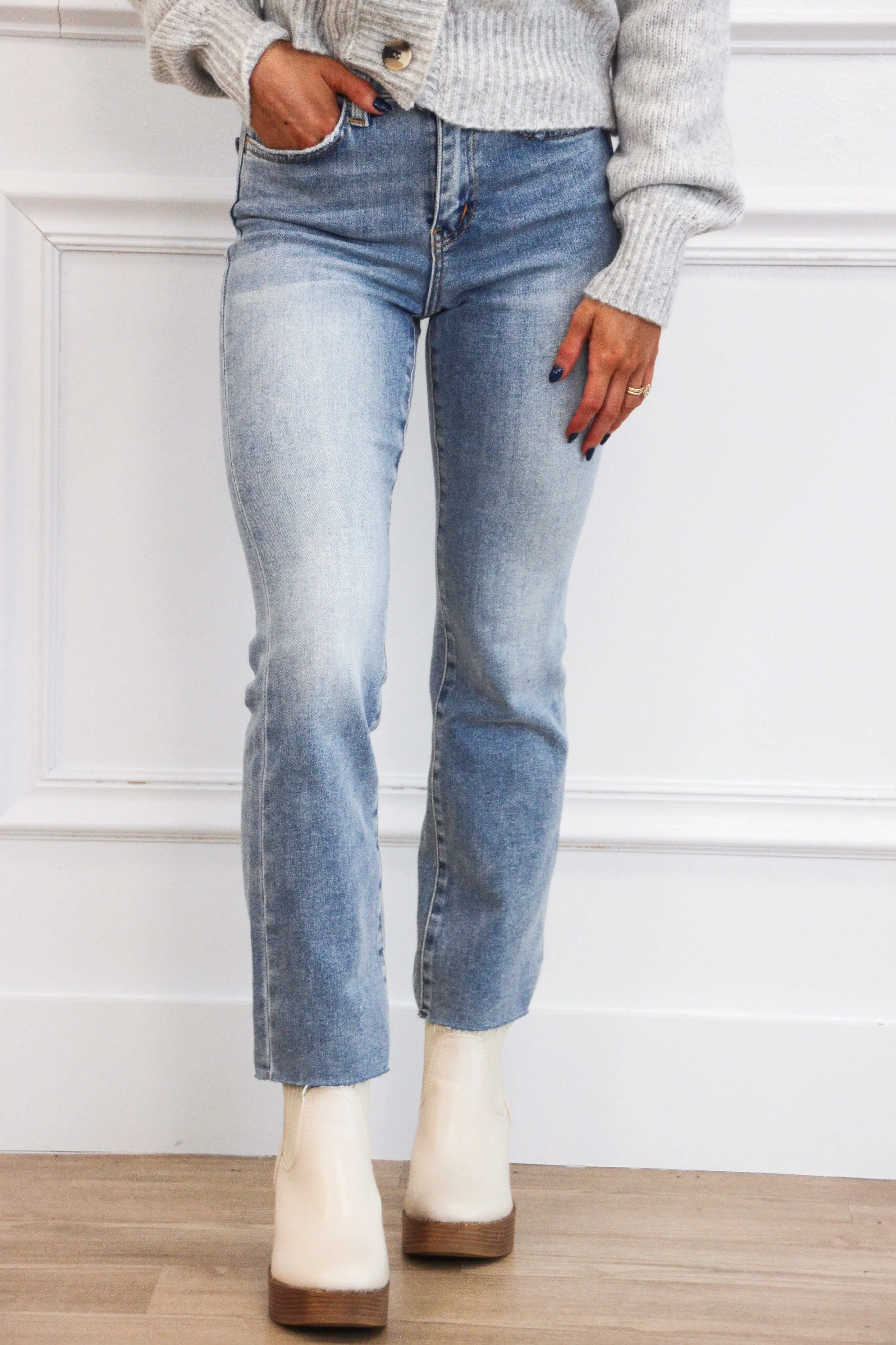 Tobey High Rise Denim: Light Wash