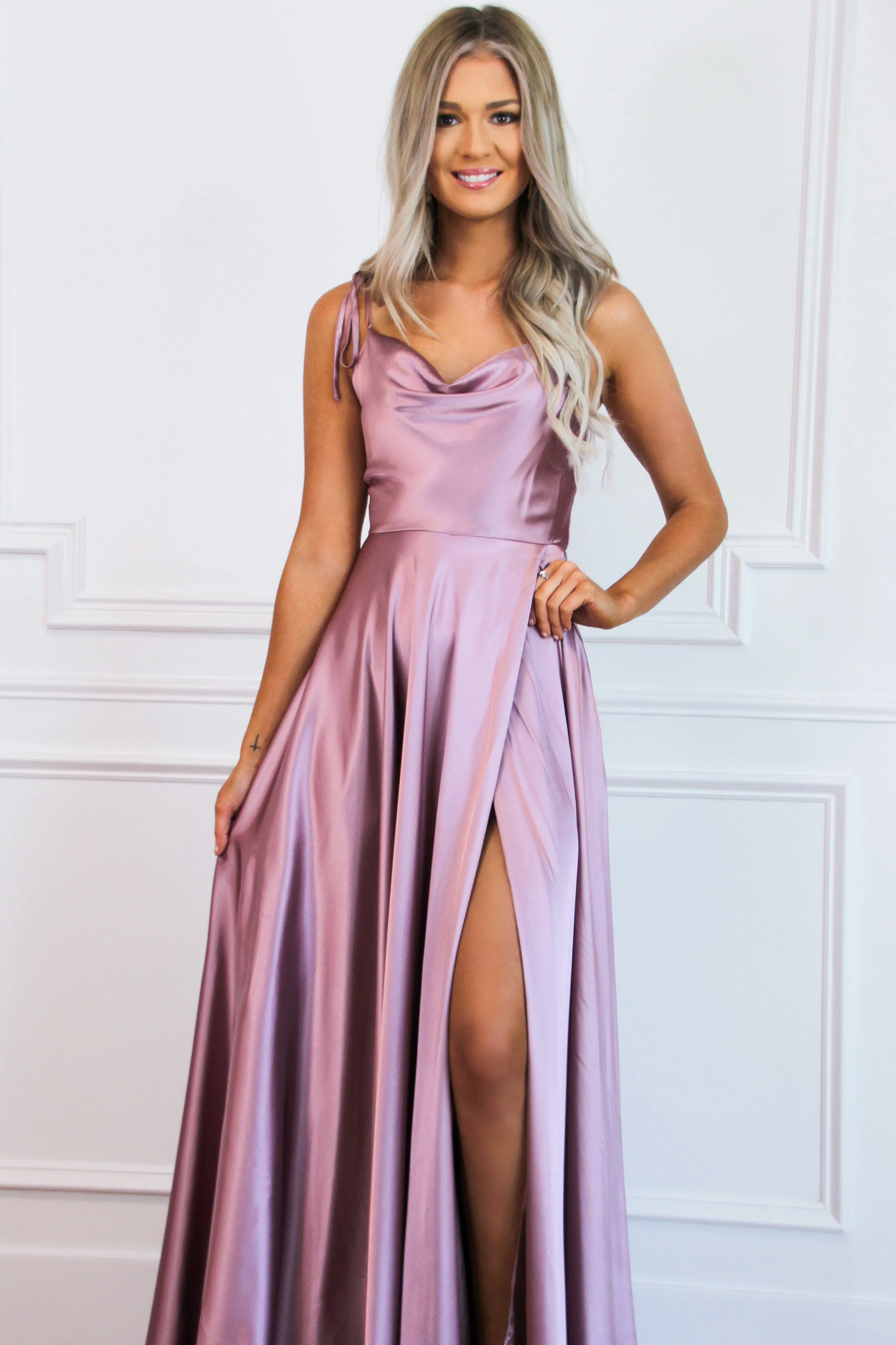 Tonight's the Night Satin Formal Dress: Mauve