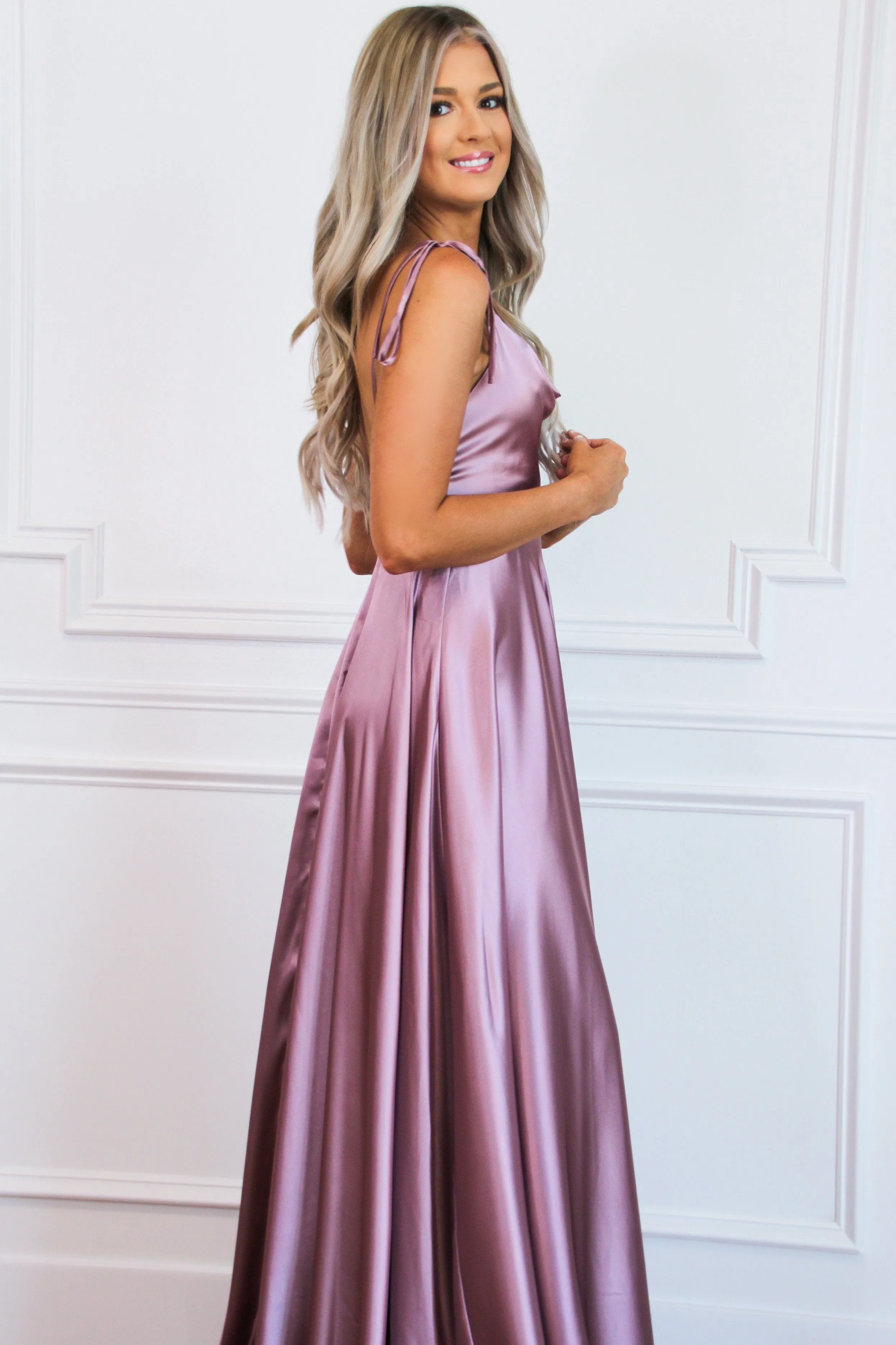 Tonight's the Night Satin Formal Dress: Mauve